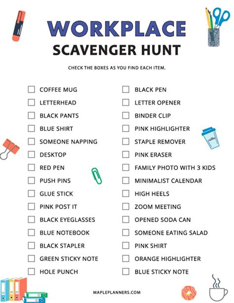 fundraising scavenger hunt|workplace scavenger hunt ideas.